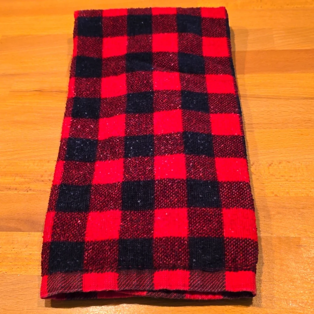 Red and Black Buffalo Plaid Towel